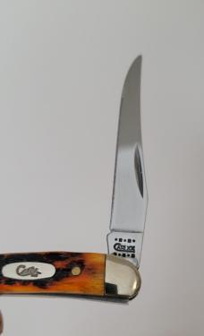 Case XX USA Tiny Toothpick Autumn Peach Seed Jigged Bone, 5 dot (2000)