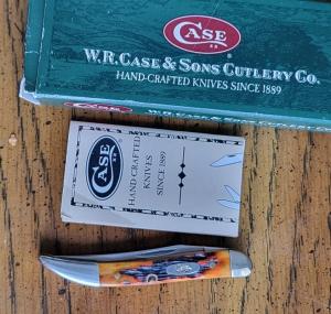 Case XX USA Tiny Toothpick Autumn Peach Seed Jigged Bone, 5 dot (2000)