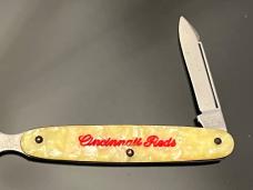 Vintage Cincinnati Reds Knife/Letter Opener Embossed Cracked Ice Handles 10-1/2”with Box Unsharpened