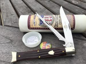 Great Eastern Cutlery 631215 Fish Knife Maroon Jigged Micarta 440C Stainless Steel 