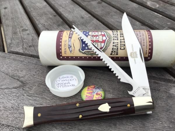 Great Eastern Cutlery 631215 Fish Knife Maroon Jigged Micarta 440C Stainless Steel Great Eastern Cutlery 631215 Fish Knife Maroon Jigged Micarta 440C Stainless Steel