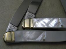 Frank Buster Germany Pearl Tenn. & Kentucky Muskrat Knives in New Display Box