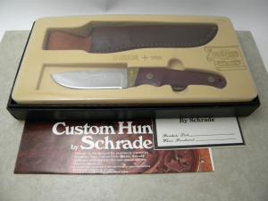 Schrade USA Delrin Fixed Blade Knife w/Leather Sheath New in Display Box
