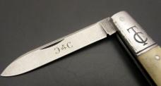 1/25 GEC #15 TC Ancient Sawyer Barlow Smooth White Bone Campagna SFO Great Eastern Cutlery 15x118