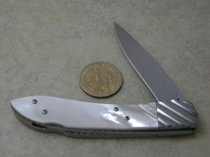 Charles Pratt Custom Engraved Pearl Lockback Knife