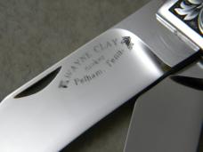 Wayne Clay Custom Maker Stag 2 Blade Lockback Knife
