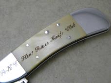 Ray Cook (Flint River Knife Club) 9th Annual Show Gold Lip Pearl Folding Knife