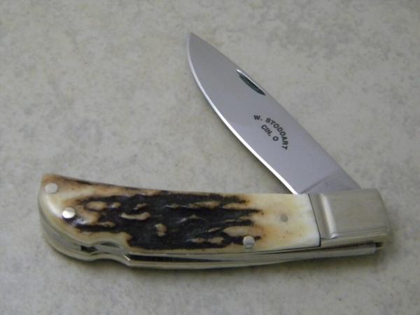 W. Stoddart Cin. O. Small Stag Lockback Knife W. Stoddart Cin. O. Small Stag Lockback Knife