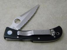 Spyderco Jess Horn Designed AUS-8 Japan Black Micarta Serrated Folding Lockback Knife 