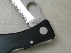 Spyderco Jess Horn Designed AUS-8 Japan Black Micarta Serrated Folding Lockback Knife 
