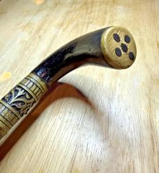 Victorian Cane Sword Antique Walking Stick Sword INDIA Marked Blade Horn Handle
