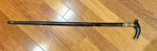 Victorian Cane Sword Antique Walking Stick Sword INDIA Marked Blade Horn Handle