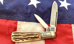 1986 Bulldog Brand HAND MADE, "Bright Leaf North Carolina Tobacco Barlow w/ Fantastic Deer Stag