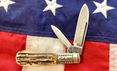 1986 Bulldog Brand HAND MADE, "Bright Leaf North Carolina Tobacco Barlow w/ Fantastic Deer Stag