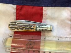 1986 Bulldog Brand HAND MADE, "Bright Leaf North Carolina Tobacco Barlow w/ Fantastic Deer Stag