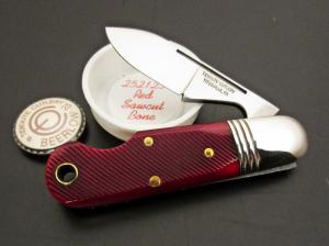 Great Eastern Cutlery #25 EO Beerlow Red Sawcut Bone GEC Easy Open 252123