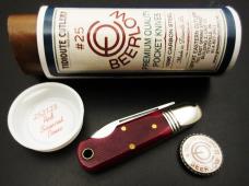 Great Eastern Cutlery #25 EO Beerlow Red Sawcut Bone GEC Easy Open 252123