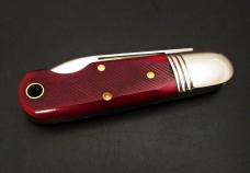 Great Eastern Cutlery #25 EO Beerlow Red Sawcut Bone GEC Easy Open 252123