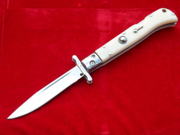 New 9" Italian "Roma" Swinguard Switchblade knife Ivory handles 