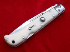 New 9" Italian "Roma" Swinguard Switchblade knife Ivory handles 