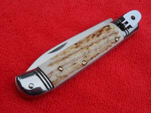 Brand New 8quot  Leverlock Automatic switchblade knife real Stag horn Handles Spear Point blade