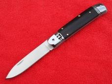 Brand New 8"  Leverlock Automatic switchblade knife ebonywood Handles Spear Point blade