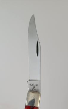 4 1/8"Case XX USA Red Bone R61048 SS  Slimline Trapper Farmers Jack Knife. 1985 