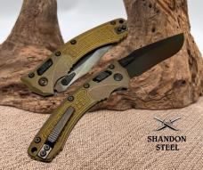 Microtech Marfione Select Amphibian RAM LOK Antique Bronze Frag Titanium Handles & DLC M390MK & DLC 