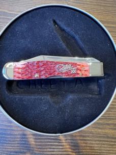 Case Red Bone Silver Script Cheetah