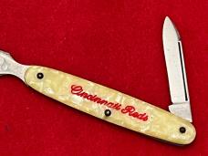 Vintage Cincinnati Reds Knife/Letter Opener Embossed Cracked Ice Handles 10-1/2”with Box Unsharpened