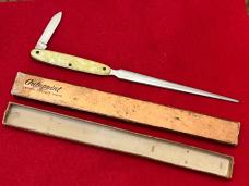 Vintage Cincinnati Reds Knife/Letter Opener Embossed Cracked Ice Handles 10-1/2”with Box Unsharpened