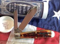 AAPK 2025 Great Eastern, GEC Tidioute Cutlery, 922225 w/ Sweet Amber Carved Stag Bone Handles -NOS