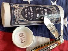 AAPK 2025 Great Eastern, GEC Tidioute Cutlery, 922225 w/ Sweet Amber Carved Stag Bone Handles -NOS
