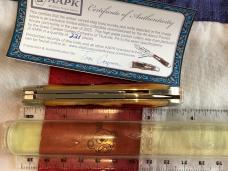 AAPK 2025 Great Eastern, GEC Tidioute Cutlery, 922225 w/ Sweet Amber Carved Stag Bone Handles -NOS