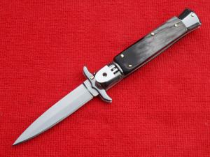 New 8"SLS-Automatic Custom switchblade knife Brazilian horn Handles Dagger Blade