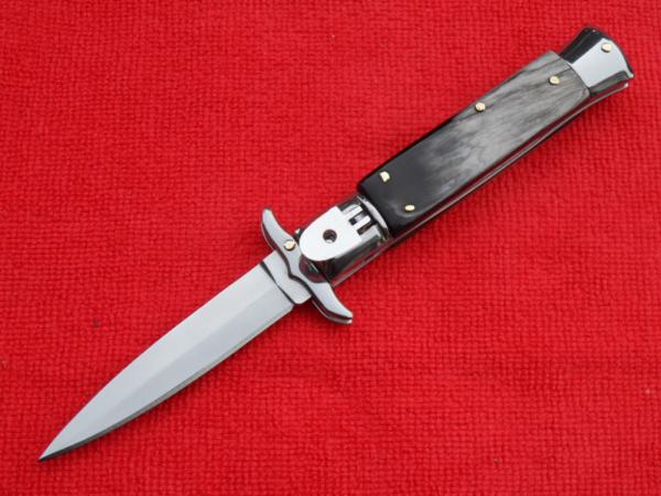 New 8"SLS-Automatic Custom switchblade knife Brazilian horn Handles Dagger Blade New 8"SLS-Automatic Custom switchblade knife Brazilian horn Handles Dagger Blade