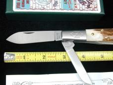 New York Knife Co Genuine Stag Barlow Knife by Cooper Cutlery 2506 S USA Made Integral Bolsters