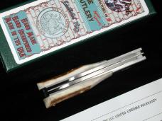 New York Knife Co Genuine Stag Barlow Knife by Cooper Cutlery 2506 S USA Made Integral Bolsters