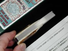 New York Knife Co Genuine Stag Barlow Knife by Cooper Cutlery 2506 S USA Made Integral Bolsters