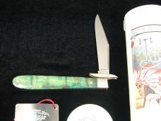 Tuna Valley Cutlery Blue Arctic Curly Birch Wood Mountain Cougar Cheetah Knife Rare 1 of 10 COA USA