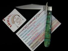 Tuna Valley Cutlery Blue Arctic Curly Birch Wood Mountain Cougar Cheetah Knife Rare 1 of 10 COA USA