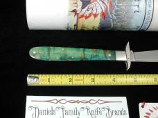 Tuna Valley Cutlery Blue Arctic Curly Birch Wood Mountain Cougar Cheetah Knife Rare 1 of 10 COA USA