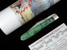 Tuna Valley Cutlery Blue Arctic Curly Birch Wood Mountain Cougar Cheetah Knife Rare 1 of 10 COA USA