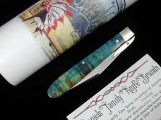 Tuna Valley Cutlery Blue Arctic Curly Birch Wood Mountain Cougar Cheetah Knife Rare 1 of 10 COA USA
