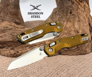 Microtech MSI RAM LOK Mini Tan Frag Aluminum Handle Stonewash M390MK 210M-10FRTA