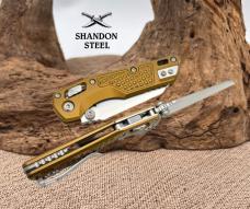 Microtech MSI RAM LOK Mini Tan Frag Aluminum Handle Stonewash M390MK 210M-10FRTA