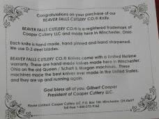 Beaver Falls Cutlery Chestnut Wood Barn Door Hinge Jack Knife NIT Cooper Cutlery 1 of 25 USA BDH-C