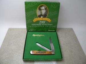 Eliphalet Remington 200th Anniv Musket Wood Daddy Trapper Knife in Box