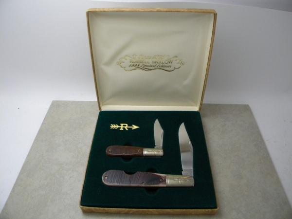 Russell USA Green River Works 1998 Limited Edition Bone Barlow 2 Knife Set in Box