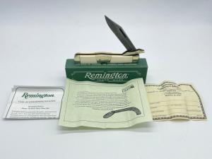 2007 REMINGTON R1377-D Mammoth Ivory Damascus Cheetah Lockback w/ Box